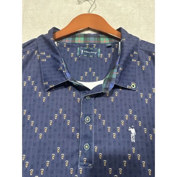 William Murray Golf Other - William Murray Men's Performance Golf Polo Shirt‎  Beer Keep Em Coming Blue XXL